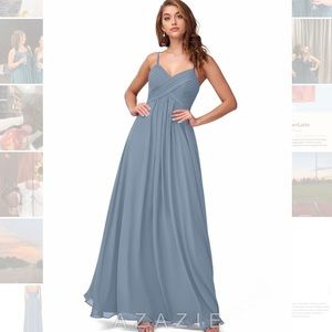 Azazie Shannon Dusty Blue Bridesmaid Dress